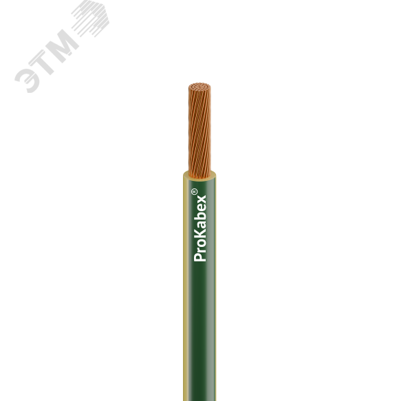 Изображение товара Провод силовой ПуГВнг(A)-LS 1х50 желто-зеленый ТРТС кабель для электроустановок